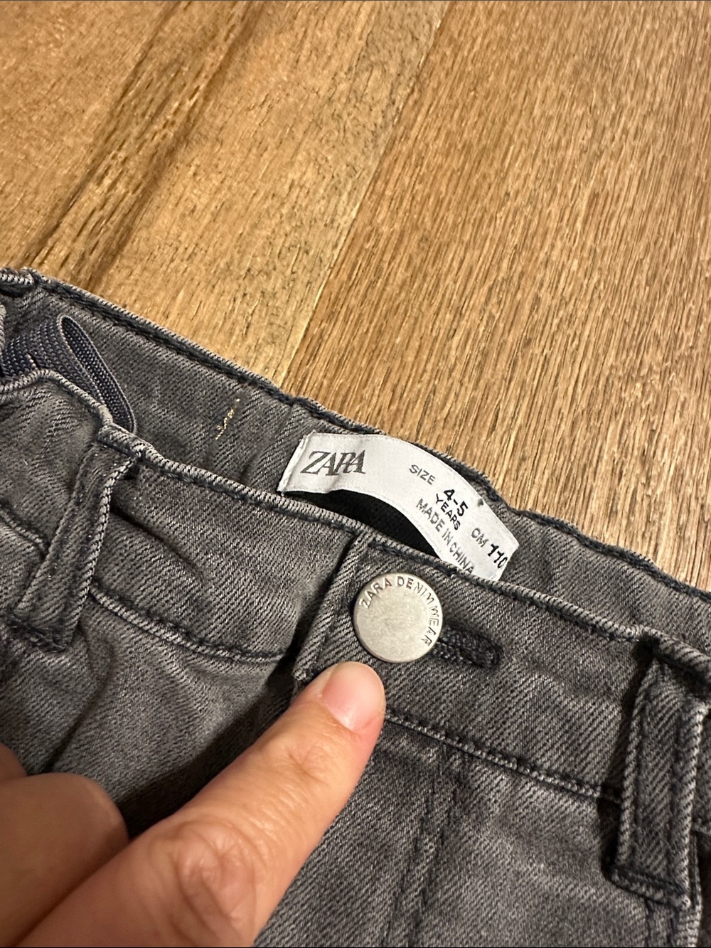 Zara toddler girl skinny light black gray jeans size 4-5 - Picture 3 of 5